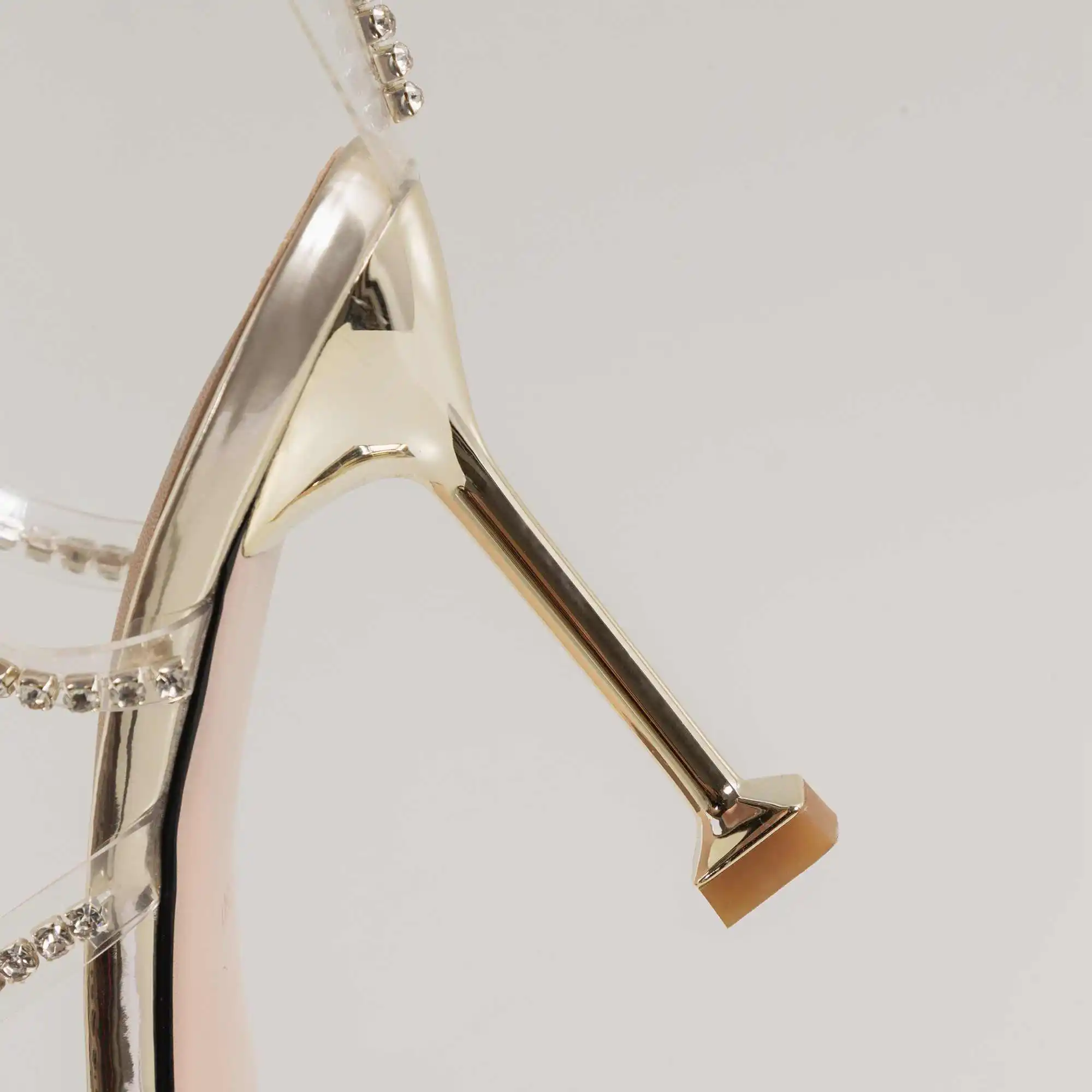

Krazing Pot cow patent leather square toe high heel strange style diamond mules metal streetwear buckle straps women sandals L50