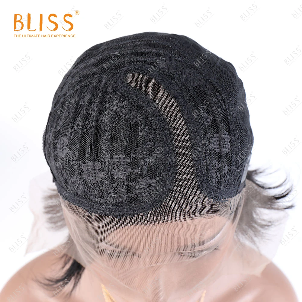 

BLISS Short Side Part Pixie Cut Lace Front Women Wig With Side Bangs 100% Brazilian Human Hair For Black Women Wig Wholesale