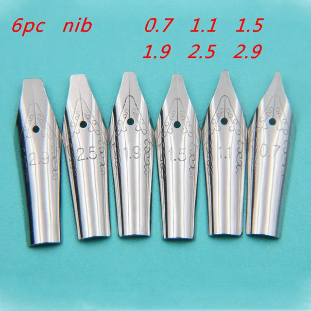 

Перьевые ручки для JInhao 0,7 St Penpps M2, 1,1/1,5/1,9/2,5/2,9/992 мм, 6 шт.