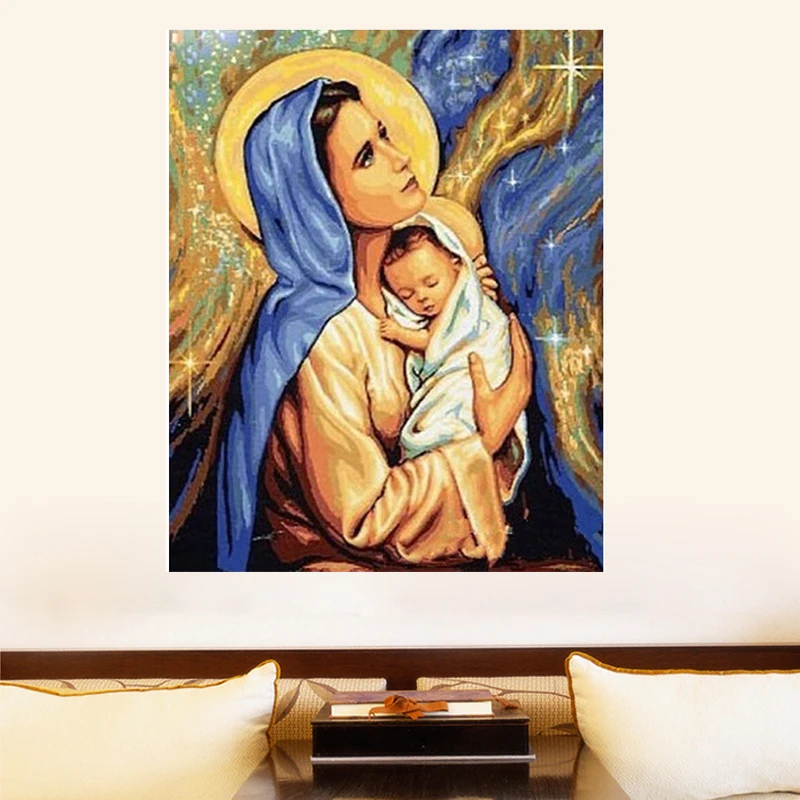 5D сделай сам Мэри и Иконка Иисуса алмазная вышивка игла подарок полностью