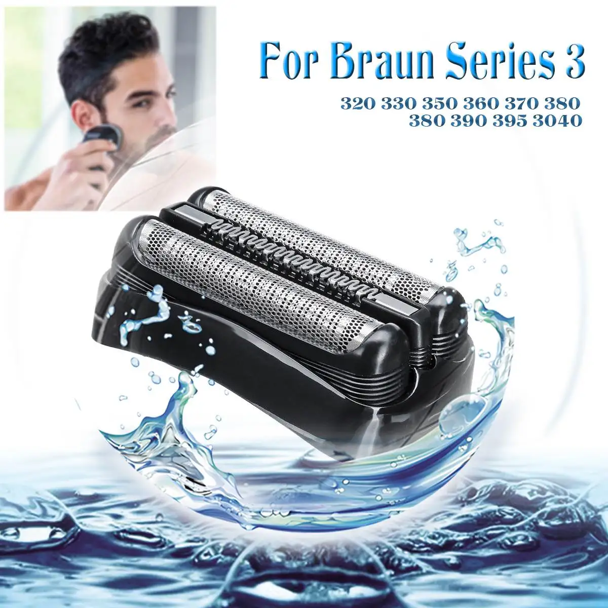 

Replacement Shaver Head Foil For Braun Series 3 21B 32B 3020 300 310 320 370 380 390 395 3020 3030 3040 3045 3090cc