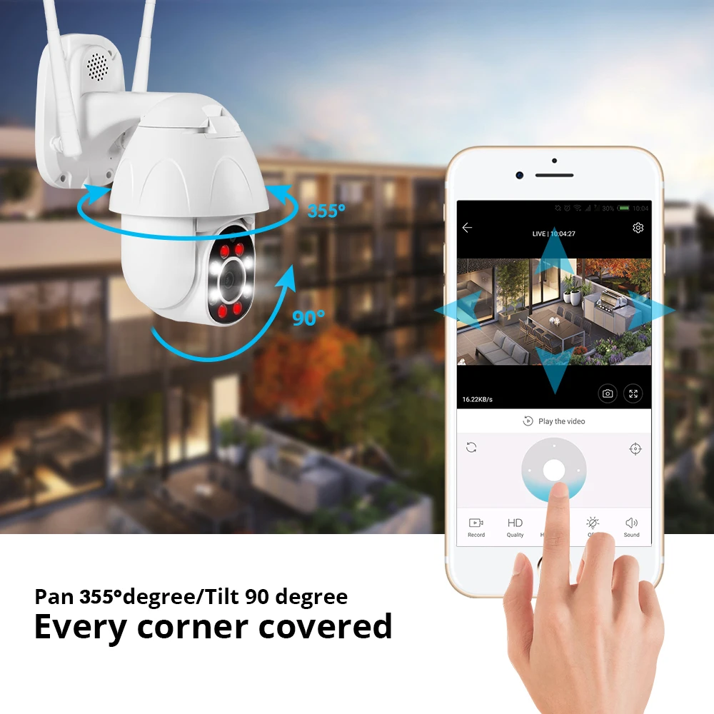 1080P HD облачная камера для хранения Wi-Fi IP безопасности домашняя двойной светильник