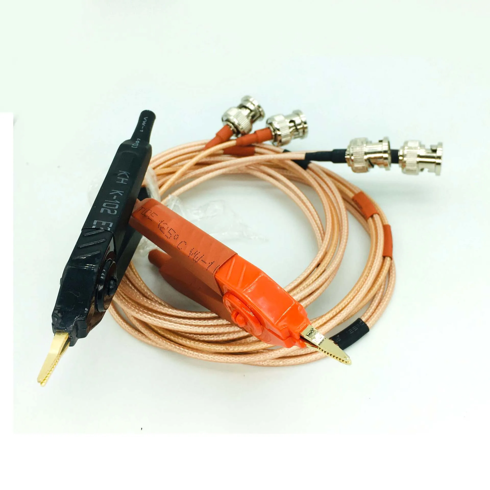 

1 Set 4 BNC Male to LCR Kelvin Alligator Clip Test Probe Leads Cable Connector RG316 Pigtail 100cm 39"