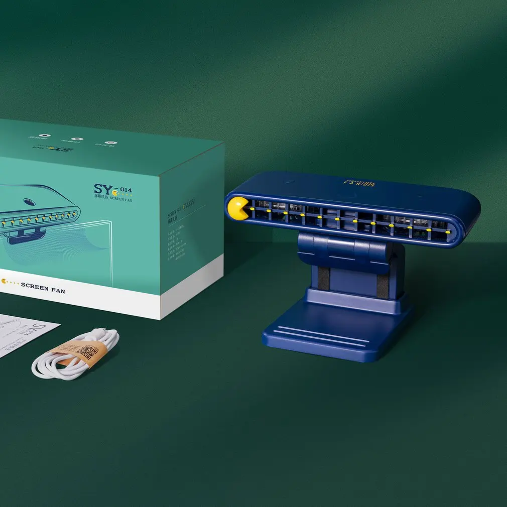 

2021 Summer New style Screen Fan USB Charging Creative Clip On Hanging Fan Mute Mini Desktop Fan For Office Bedroom Low Noise