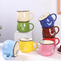 new candy color ceramic mugs big belly milk coffee cup household office simplicity cute porcelain tea mugs ceramic cup gifts