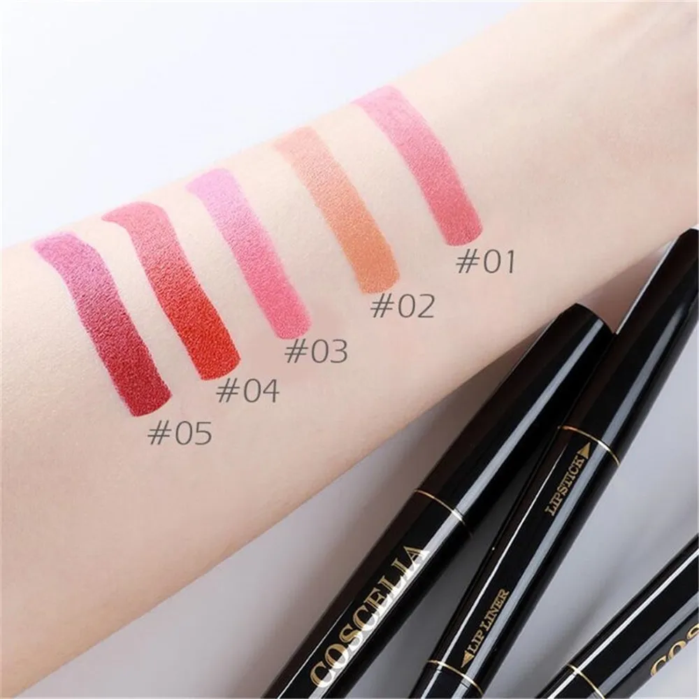 Матовая губная помада-карандаш 2 в 1 водостойкая стойкая помада для макияжа губ