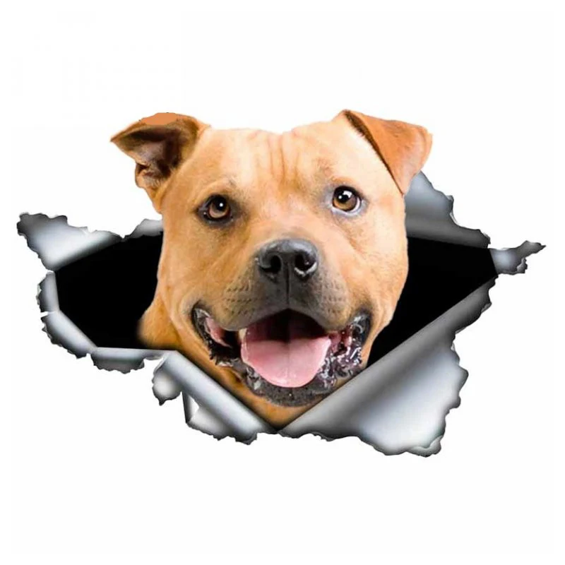 

A0119# 13 cm/17 cm 3D Self-adhesive Decal Pitbull Cute Pet Dog Car Sticker Waterproof Auto Decors on Bumper Rear Window Laptop