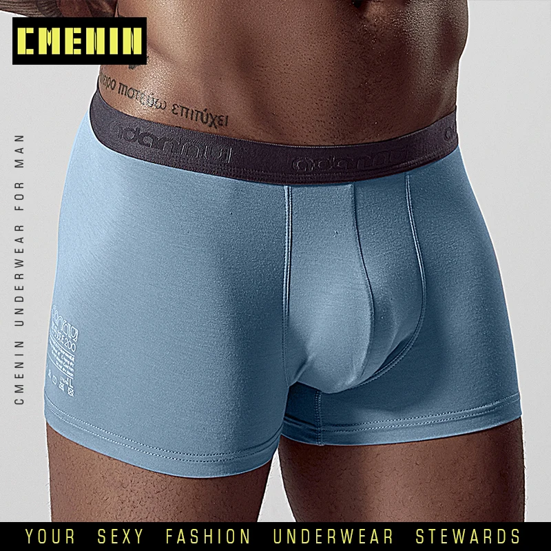 Сексуальное мужское нижнее белье трусы боксеры однотонные Модные мужские