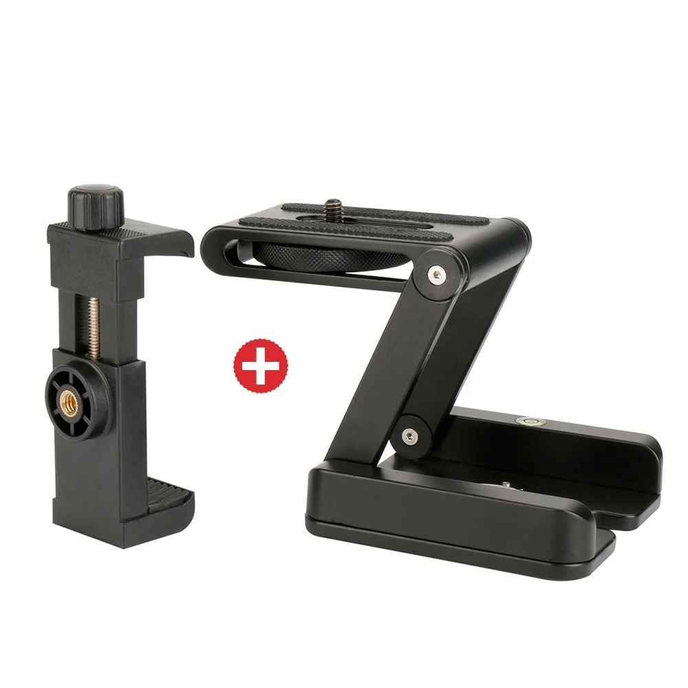 with phone holder Тип Z панорамная Головка камеры гибкий Наклонный штатив шаровая Головка решение w телефон штатив крепление для sony A6400 A6000 Canon 5D III Nikon DSLR - Цвет: with phone holder