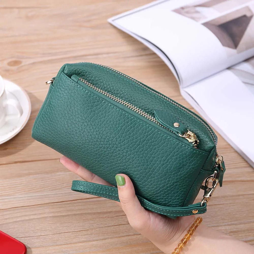 Light Green X.D.BOLO, модный кошелек, Женский держатель для карт, женские кошельки из натуральной кожи, одноцветные женские кошельки, кошелек с отделением для монет, Женский Длинный кошелек - Цвет: Light Green