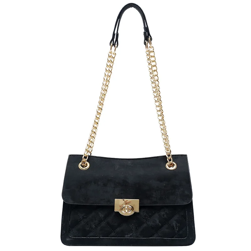 

Lingge chain women's bags 2020 autumn and winter new trendy fashion all-match messenger bag single shoulder small square bag