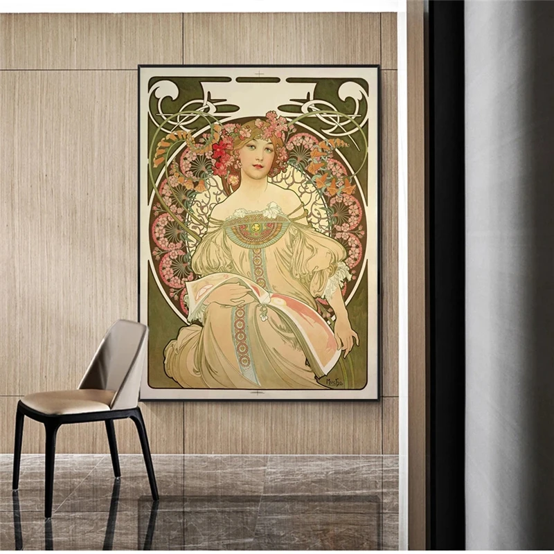 Альфонсе муча известная иллюстрация Художественная печать на холсте плакаты и