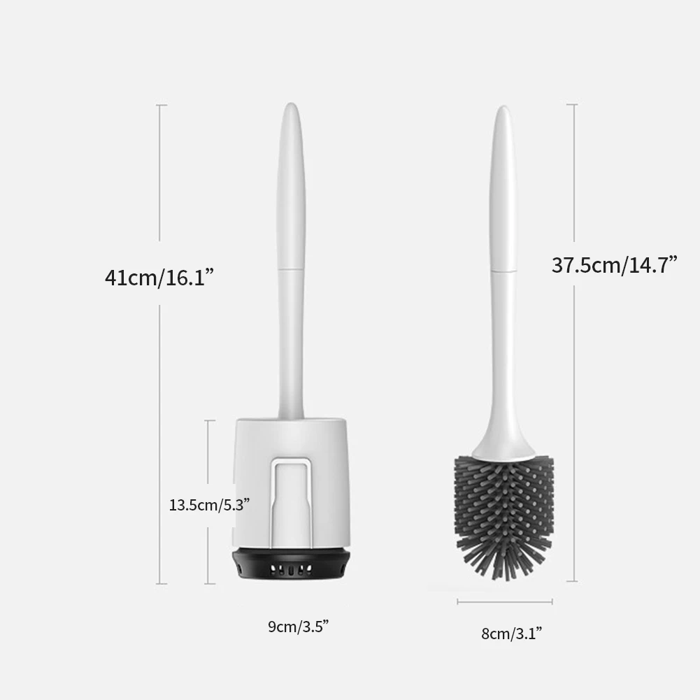 

1Set Toilet Brush Holder Bathroom Set Tool Plunger Toilet Universal Accessories Standing White Household Long Handle Brush Soft