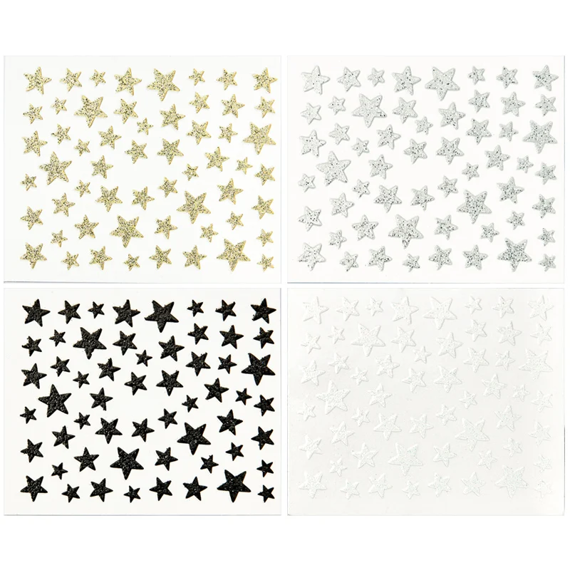 Четыре лилии 3D слайдер для ногтей Звездные наклейки блестящая декорация