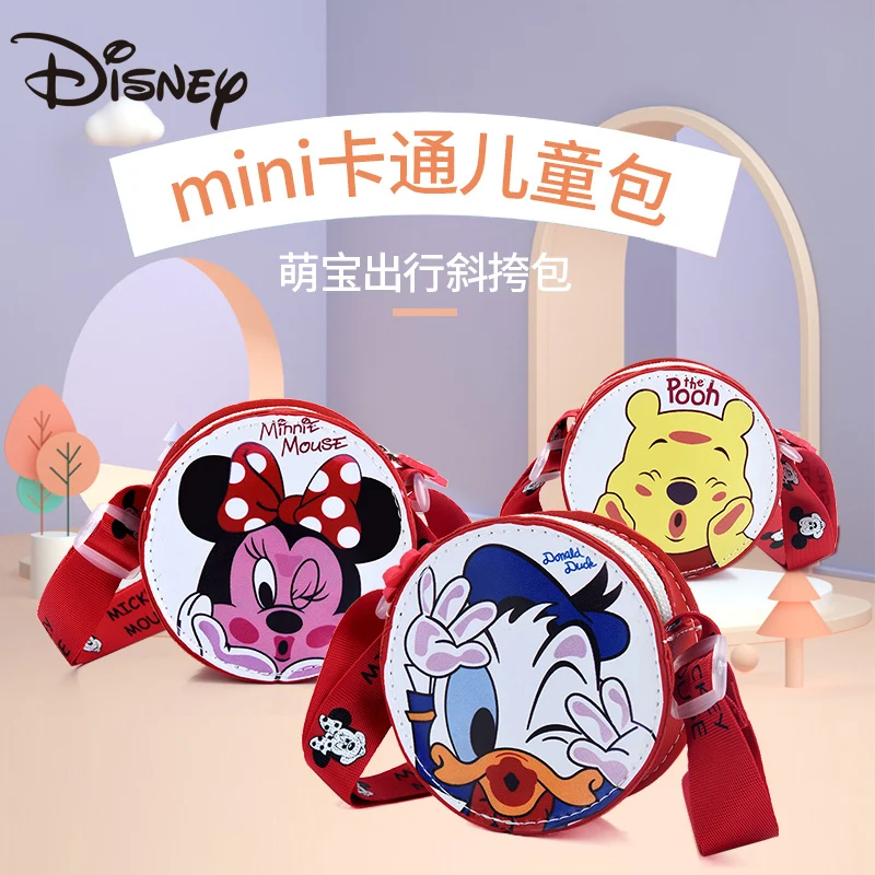 

2021 Disney Cartoon Children Bag Little Girl Bag Mini Cute Snack Small Round Bag
