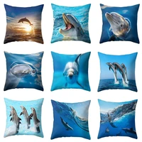 marine animal dolphin pillowcase cushionsoft sofa bed car cafe office decor durable and soft material with fine workmanship