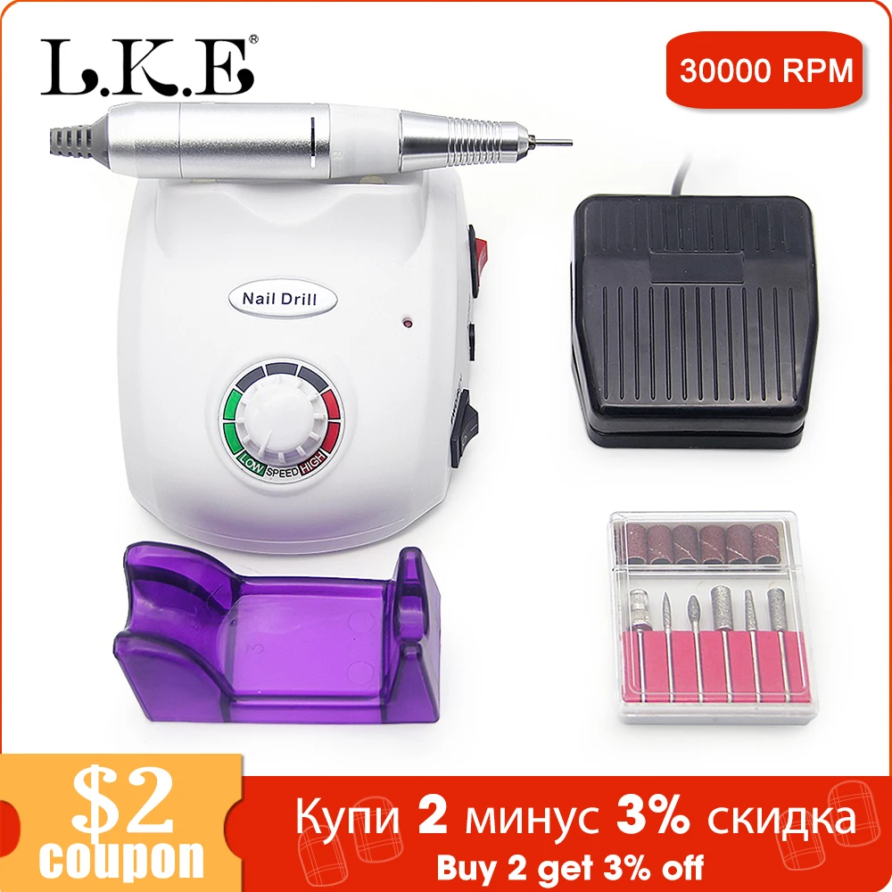 LKE 35000 об/мин дрель для ногтей сильная 210а маникюрный аппарат педикюр набор Электрический сильный инструмент для росписи ногтей модель наконечника пилка для ногтей