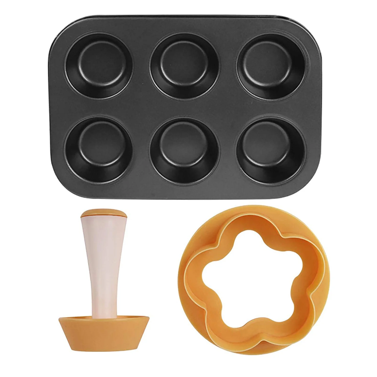 Pastry Dough Tamper Kit Presser Cupcake Muffin Flower Round Mold Diy Baking Kit Cake Cup Press Biscuit Mold For Muffin Donut