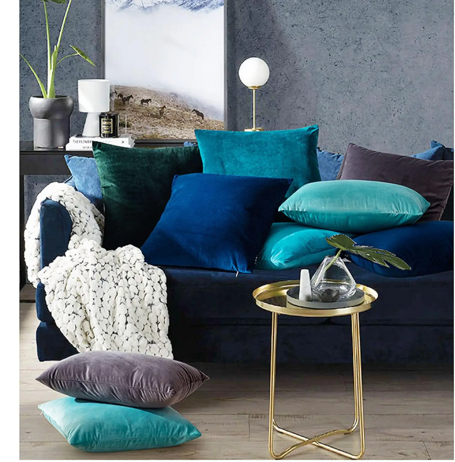 Белый Черный серый цвет бархатная Наволочка на подушку накидка для подушки Чехол