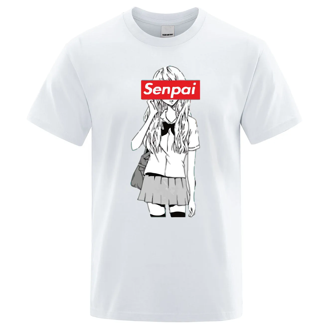 Senpai Anime Girl Nerdy Print T Shirt Summer Cotton Men's T-shirt Manga Streetwear Tee Tshirt Unisex Harajuku Clothes Tops Tees