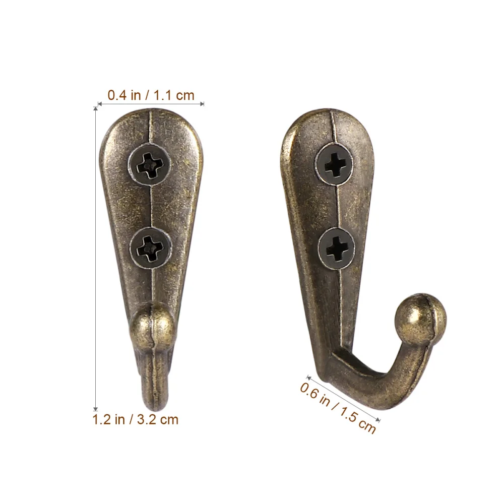 

BESTOMZ 10pcs Coat Hooks Heavy Duty Wall Mounted Hanger Antique Closet Hooks for Towel Clothes