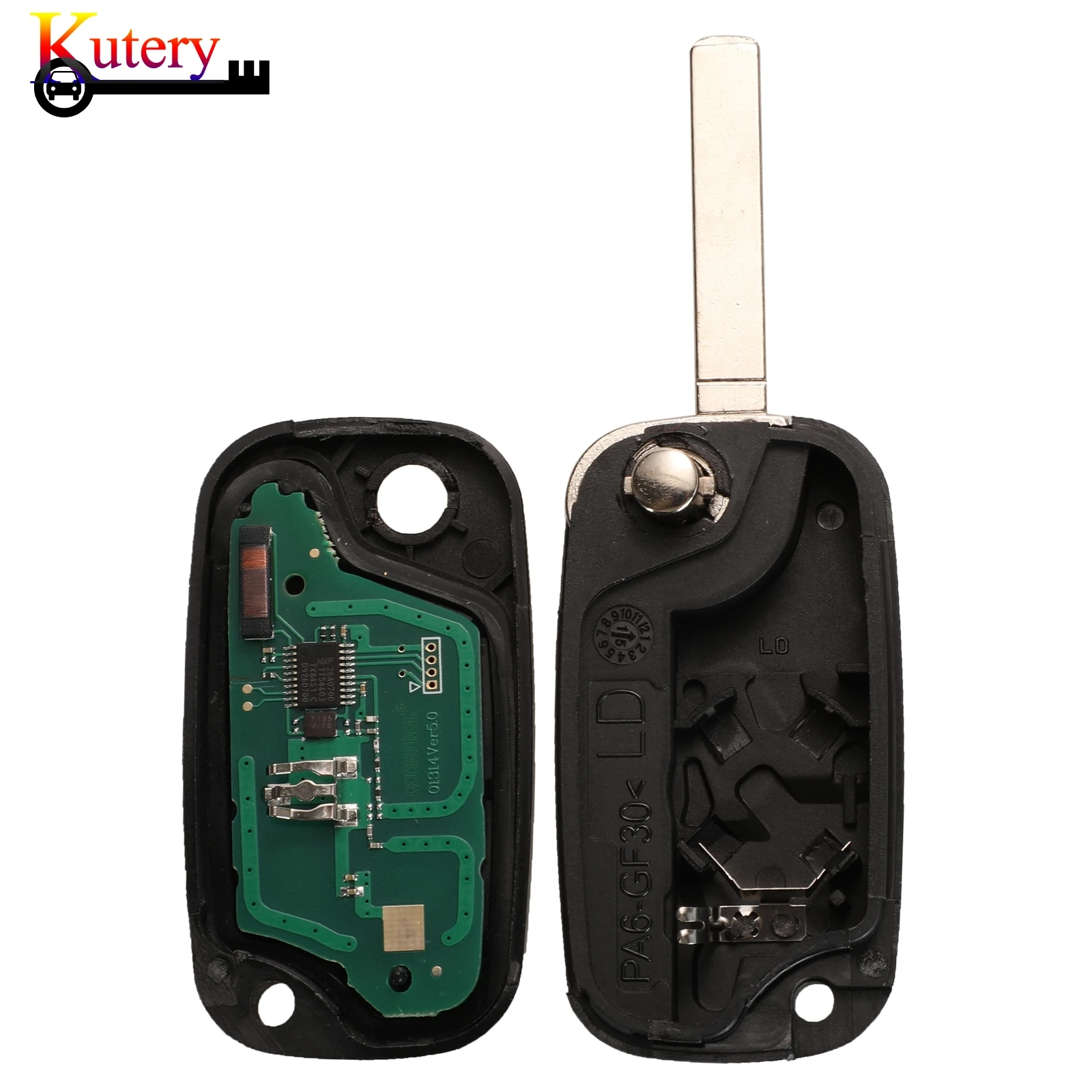

Kutery 5pcs/Lot Folding Remote Car Key For RenaultRenault Fluence Megane III ASK/FSK 434MHZ ID46 PCF7961/PCF7941 Chip 3 Buttons