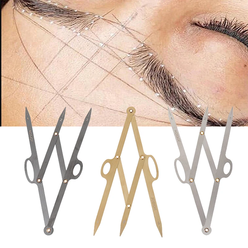 

Stainless Steel Microblading Caliper Golden Ratio Eyebrow Measure Ruler Permanent Makeup Stencil