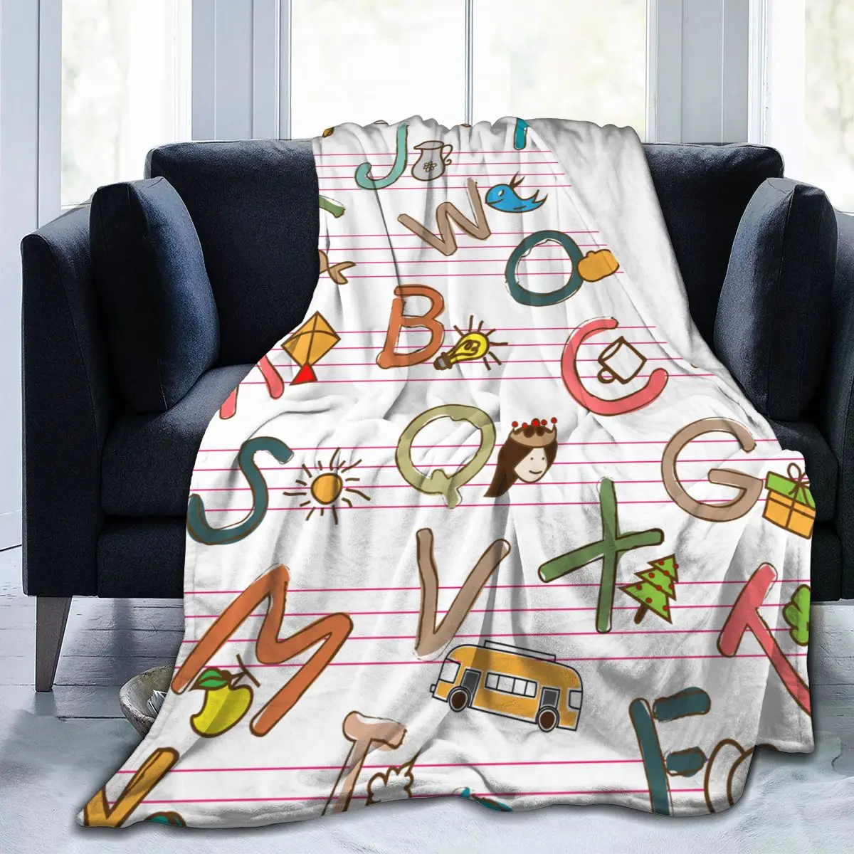 

Cartoon letter 3D printing soft and warm blanket throw sheet children's gift blanket Bed Blanket Sofa gift