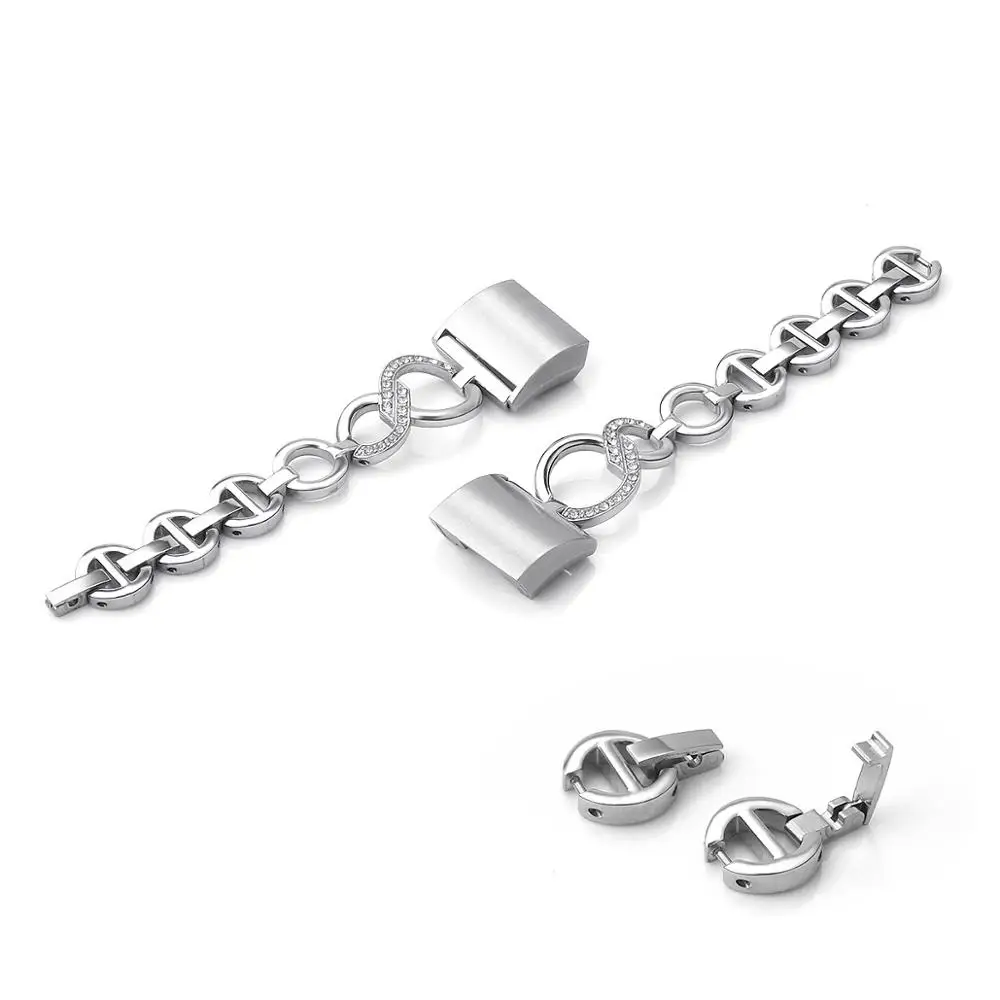 Fashion Stainless Steel Lady Chain Strap Watch Band For Fitbit Charge 2 Metal Rhinestone Bracelet Adjustable Straps Accessories | Наручные