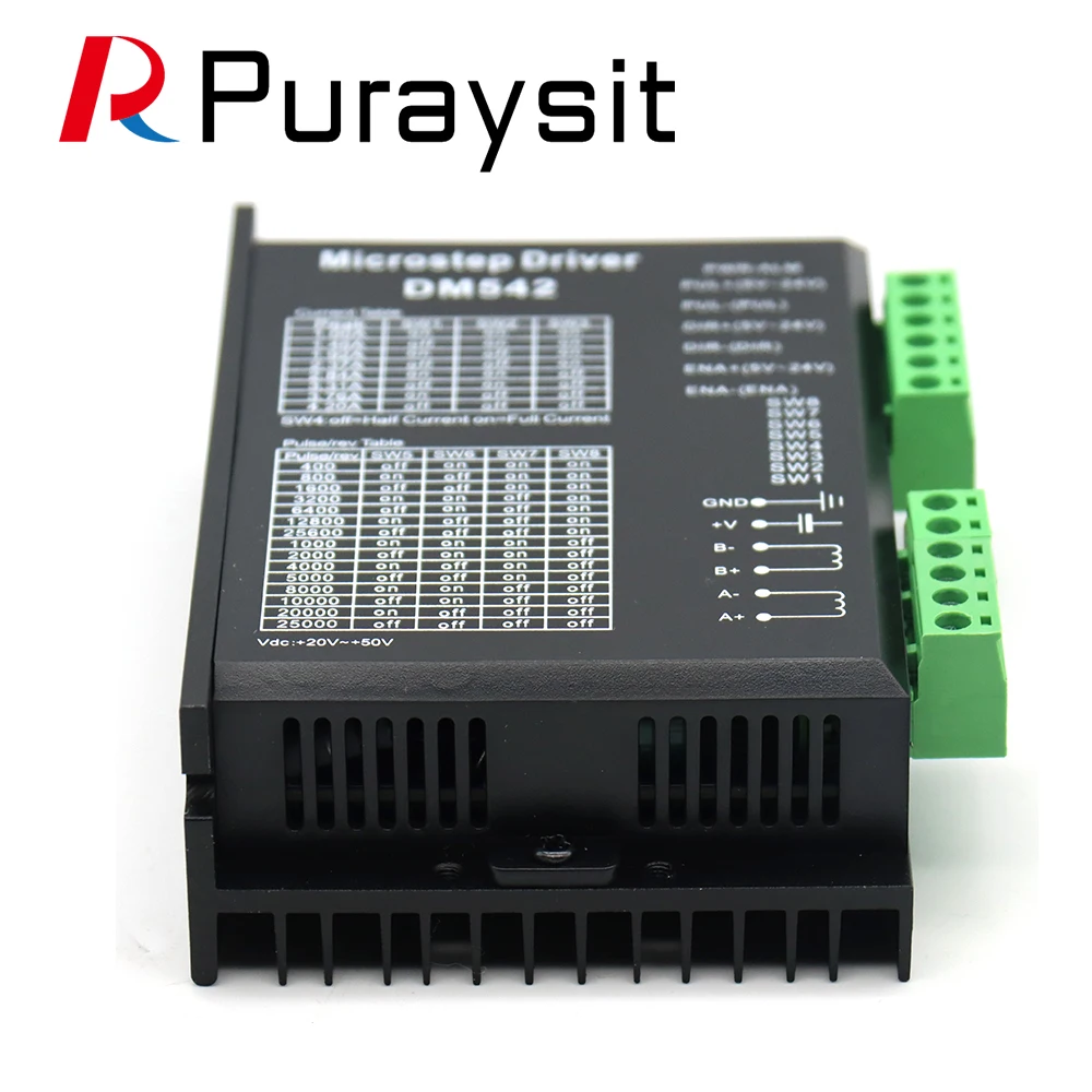 Фото Puraysit Puraysit DM542 Контроллер шагового двигателя, 2-фазный цифровой драйвер шагового двигателя, максимальное напряжение 18-48 В постоянного тока. 4.2А для двигателя серии 57 86 №5