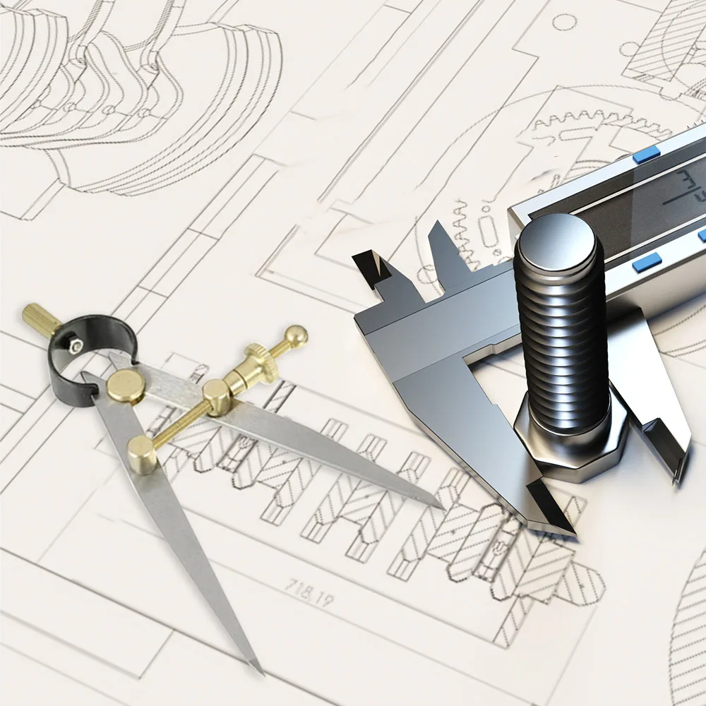 

2pcs Lockable Sewing Tools For Woodworking Easy Use Portable Leather Compass Multifunctional Adjustable Wing Divider Drafting