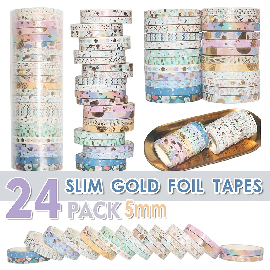 

Washi Tape Set Kawaii Washi Tapes Washitape 24pcs Grid Washi Tape School Supplies Slim Cintas Decorativas Plakband Masking Tape