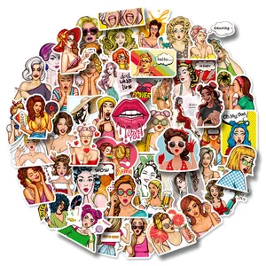 103050pcs retro pop style girl art stickers car guitar motorcycle luggage phone bike suitcase diy classic toy cool sticker free global shipping