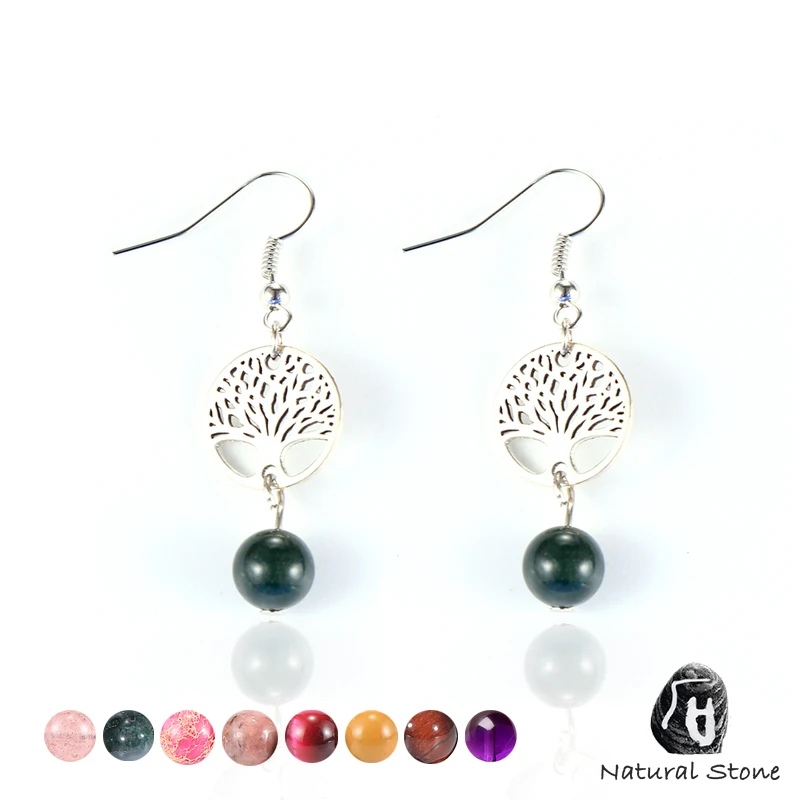Женские серьги из натурального камня с кристаллами тигровый глаз индийский
