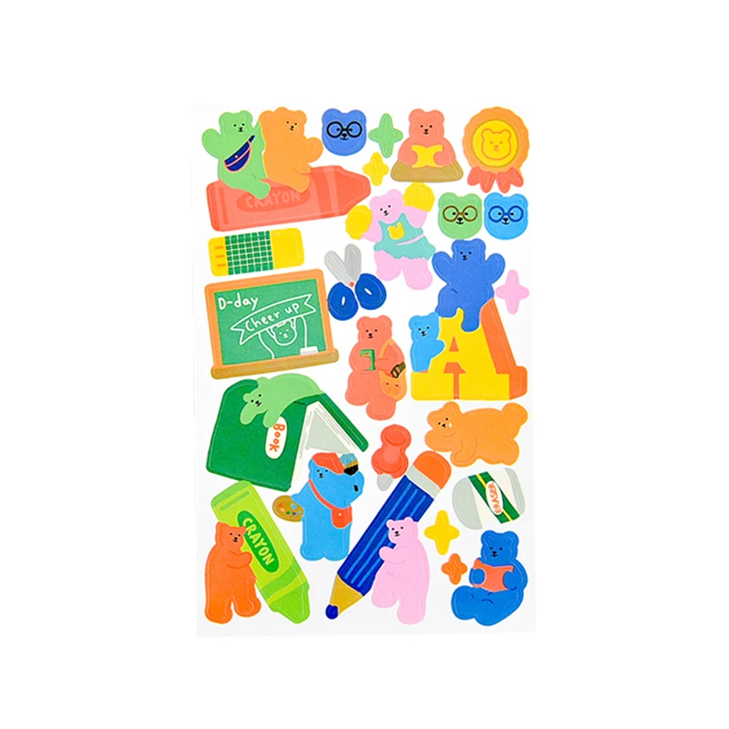 

1Pcs Kawaii Cartoon Animal Stickers Adhesive Diy Cute Stationery Sticker Decorative notebooks Diary Album Scrapbooking material