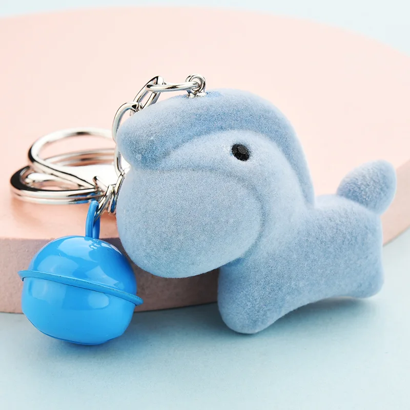 

New Cute Flocking Pony Keychain Cartoon Doll Pendant Couple Car Bag Keychain Creative Gift For Girlfriend