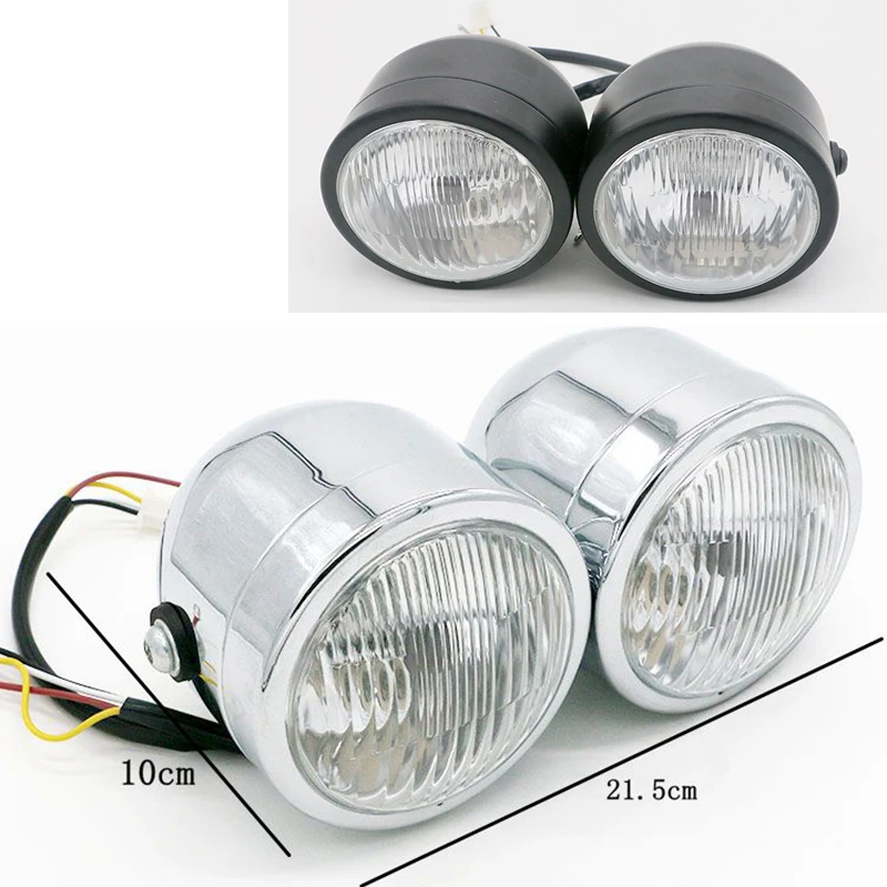 Мотоцикл DC 12V Винтаж двойной фары ретро черный мотоцикл универсальный моторный
