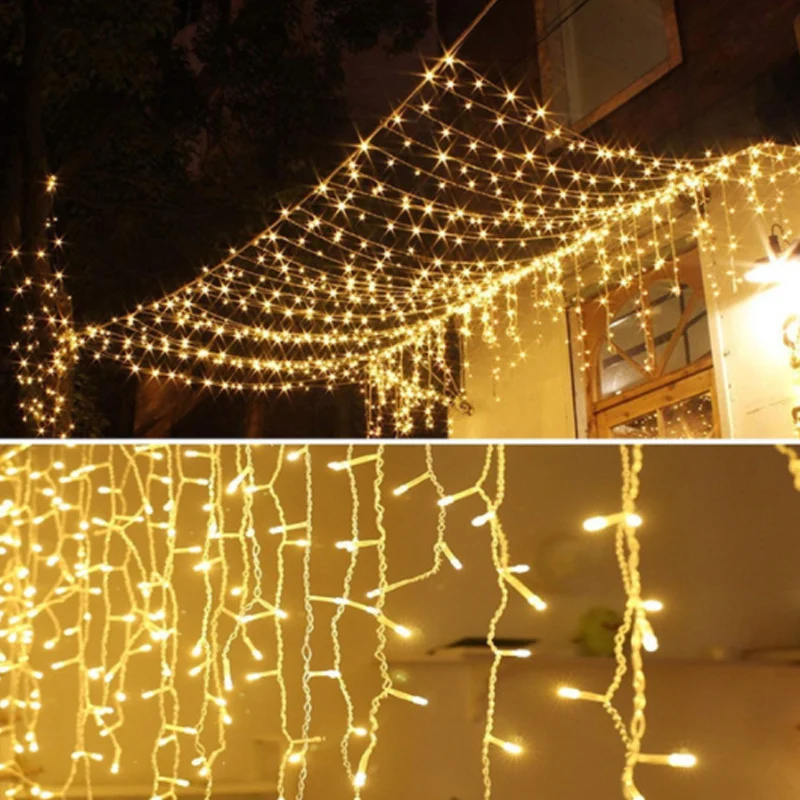 

String lights Christmas outdoor decoration Drop 5m Droop 0.4m/ 0.5m/0.6m curtain icicle string led lights Garden Party 220V