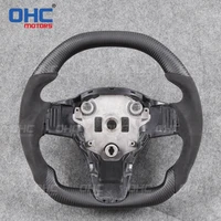 100 real carbon fiber steering wheel compatible for tesla model 3 flat top flat bottom