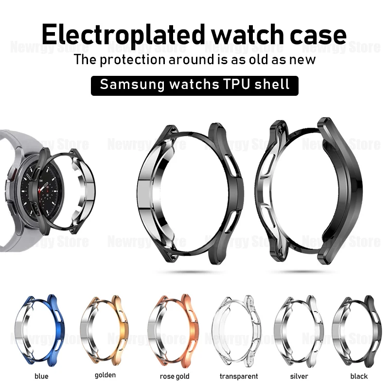 

Защитный чехол для Samsung Galaxy Watch 4 Classic 42 мм/46 мм, Мягкий защитный чехол из ТПУ с покрытием для часов 4 Classic Shell