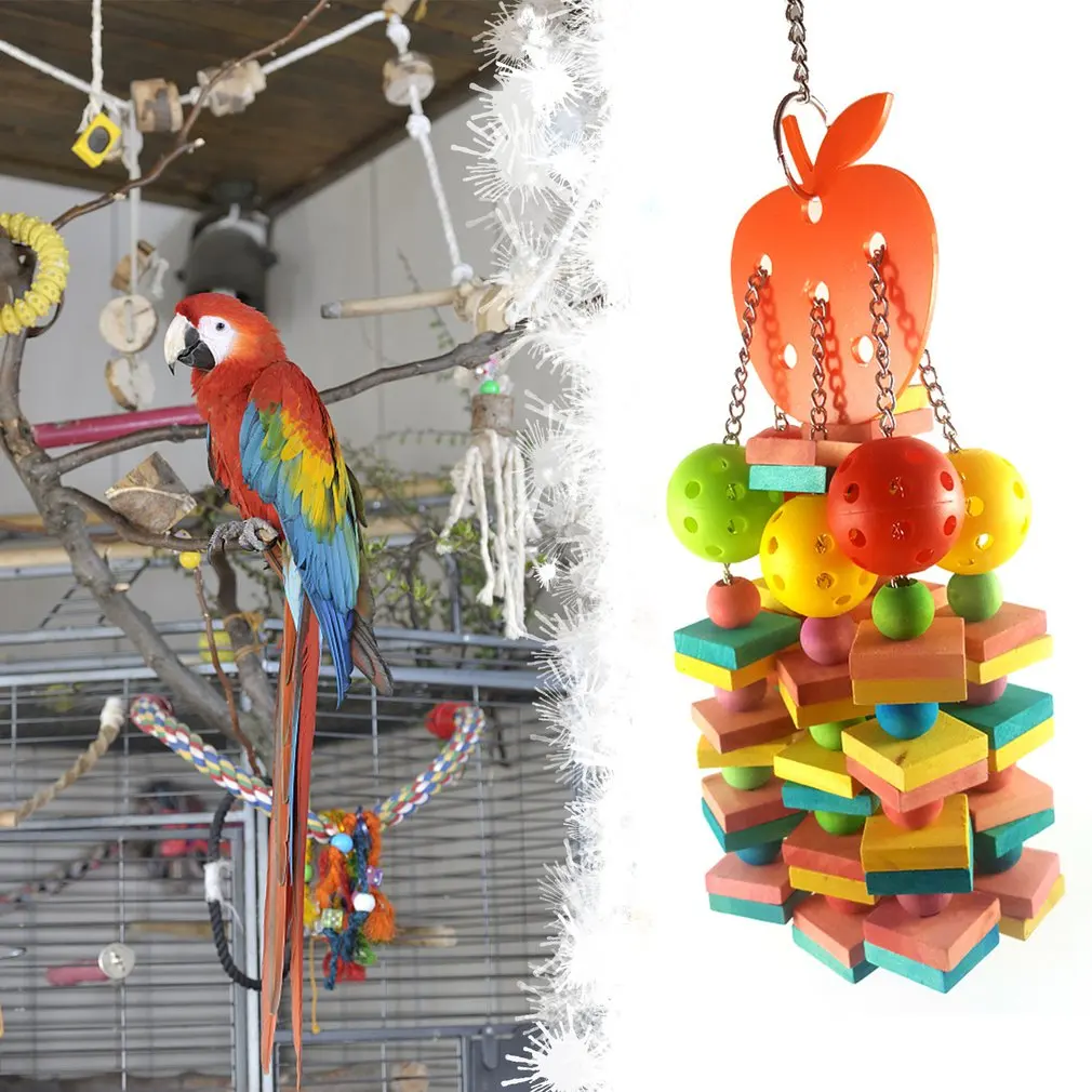 

Natural Wood Gnawing Toy Apples Creative Parrot Biting Toy Bird Parrot Toy Bird Pet Supplies Bird Cage Accessories