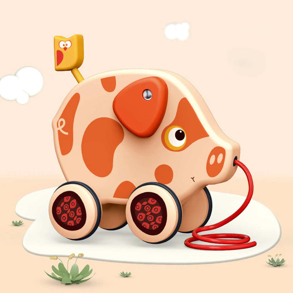 

Animal Pull Rope Toys Early Education Cute Mini Car Infant Walker ABS Funny Early Infant Walker Drag Car Baby Gift