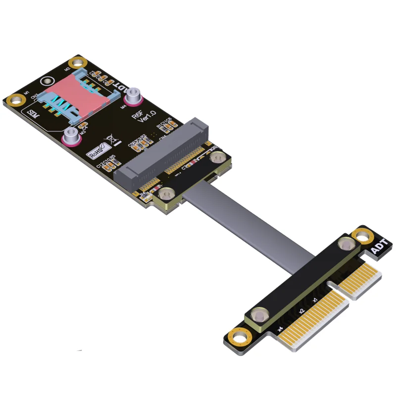

Кабель-удлинитель PCI-E x4 к miniPCIe, Кабель-адаптер gen3 16 Гбит/с, PCIe x4 mini PCIe для беспроводной карты, для нетбука, SSD