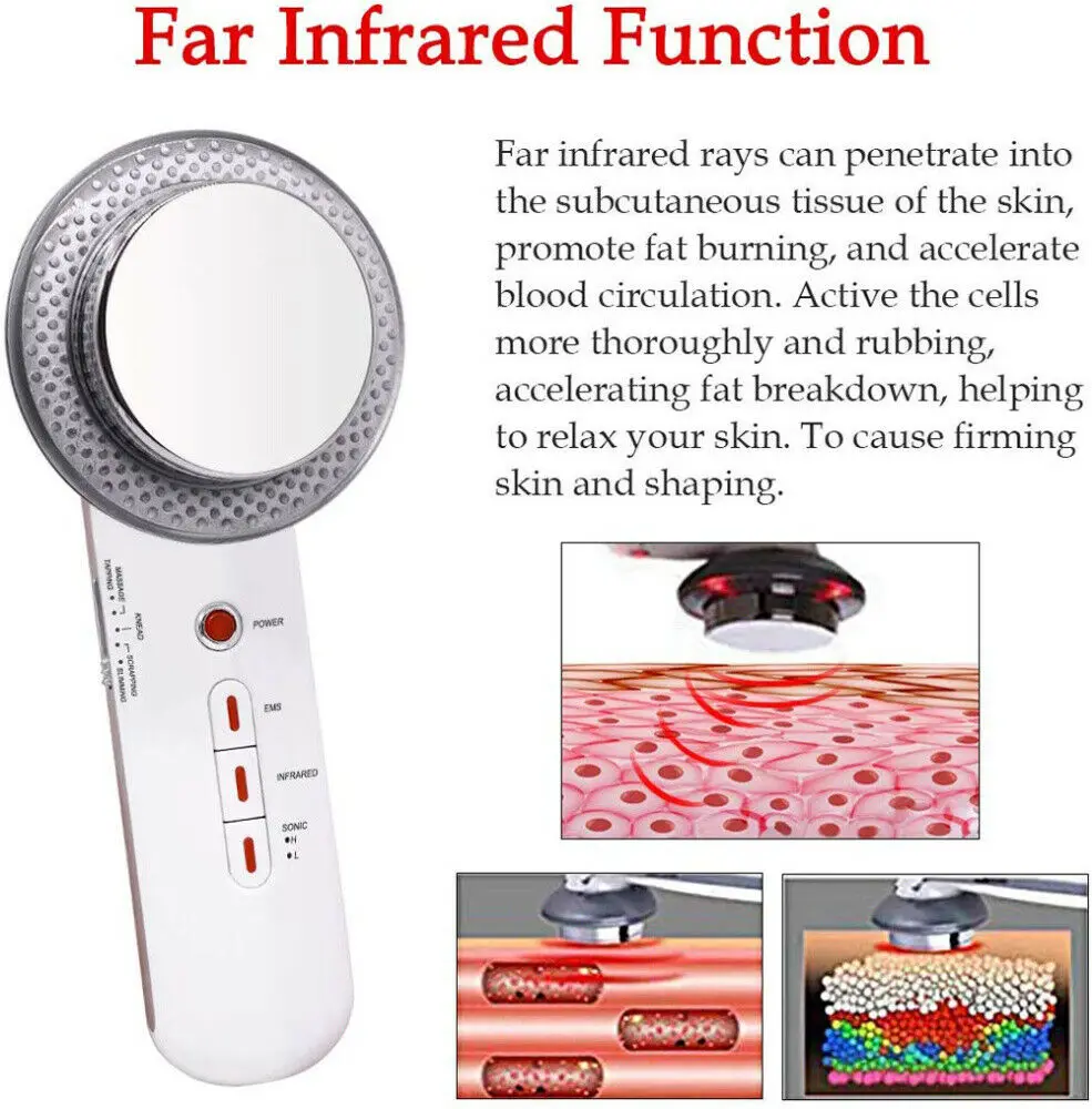 

3 in 1 Ultrasonic Body Portable Physiotherapy Electric Beauty Apparatus Home Fat Reduction and Anti-Cellulite Vacuum Massager