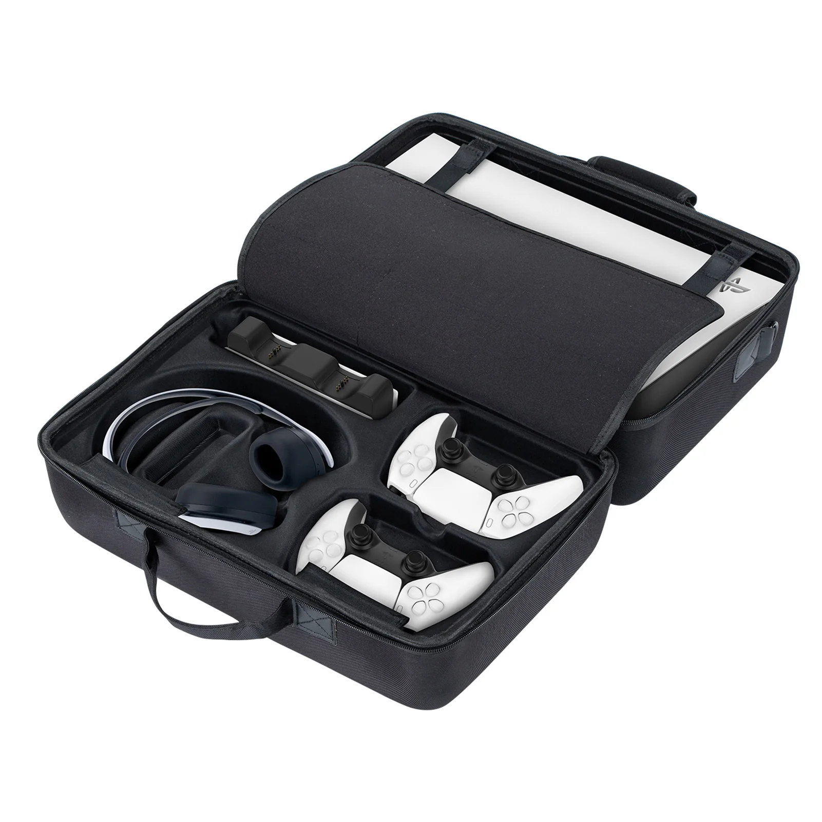 

EVA One-shoulder Carrying Case Storage Bag Organizer for PS5 Console Waterproof Large Capacity Cloth Package Games Accessories