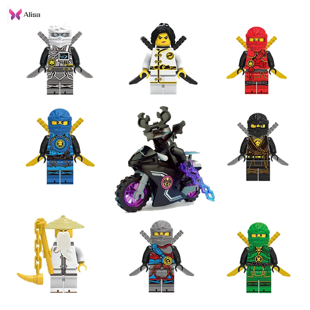 Совместимые ninjagooinglys наборы ниндзя герои фигурки Kai jay Cole Zane Ллойд с оружием экшн