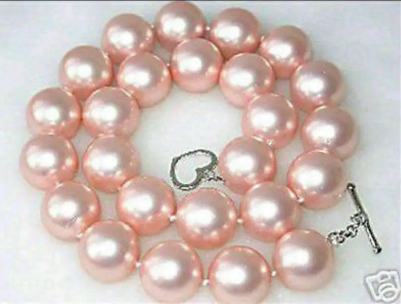 

10/12mm Pink Akoya Shell Pearl Beads Necklace AAA 18"