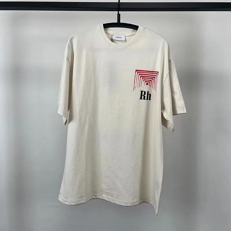 

Best Quality Streetwear Rhude T Shirt Box Perspective Printing T shirts 2021 Men Women Vintage Casual Loose Short Sleeve Tops