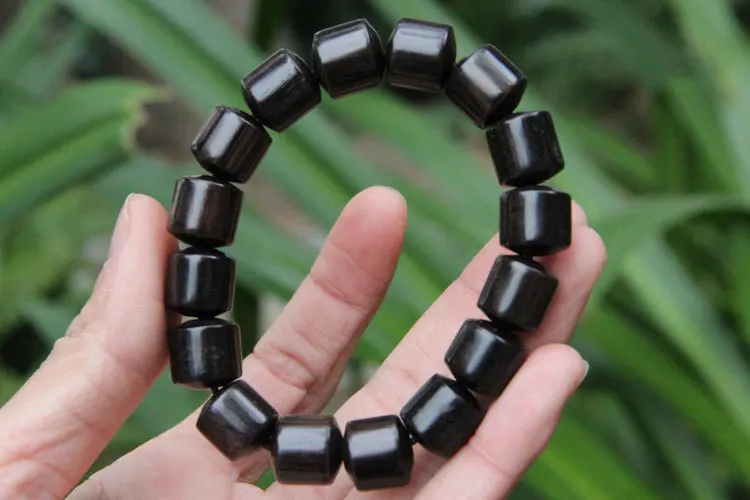 10 15 мм Эбеновое дерево баррель бисера Тибетский буддизм браслет амулет|amulet