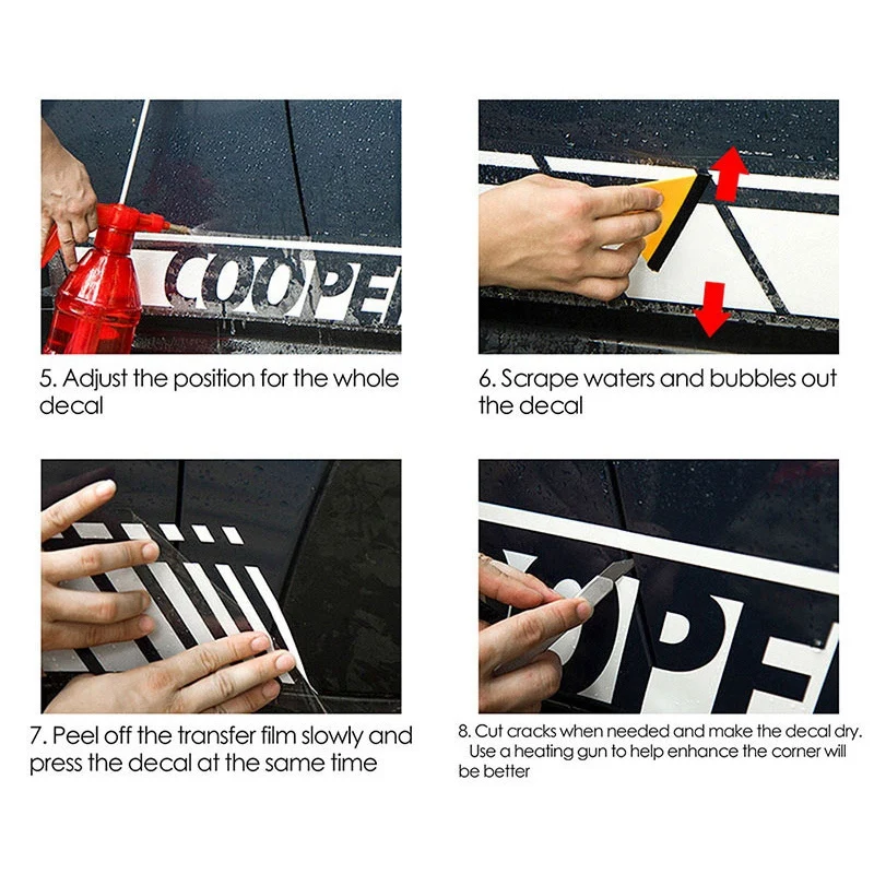 

2 Pcs/Lot Car Stickers Body Door Side Skirt Sticker Long Stripes Vinyl Decal for Fiat 500 Car Styling Decoration Black